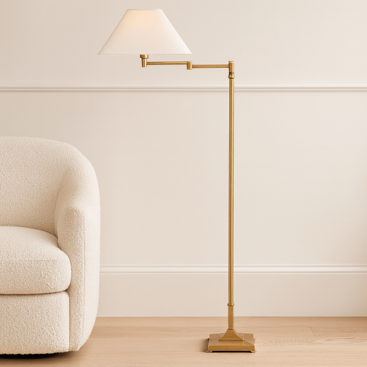 FLOOR LAMP W / TAPER SHADE