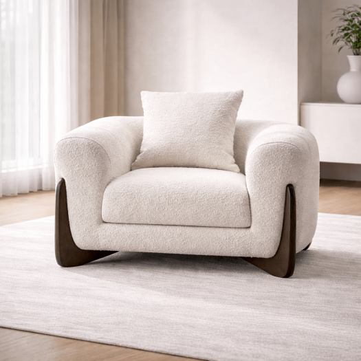Floux White Accent Chair