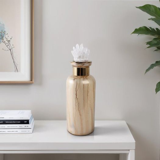 Frances Quartz Crystal Cluster Glass Bot