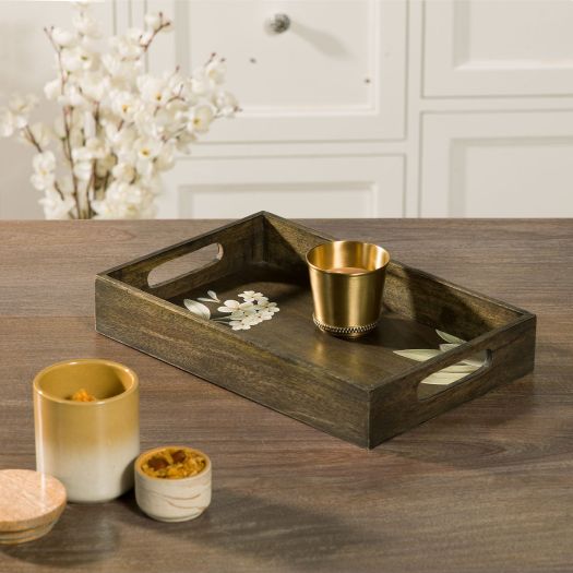 Frangipani Rectangle Wooden Tray