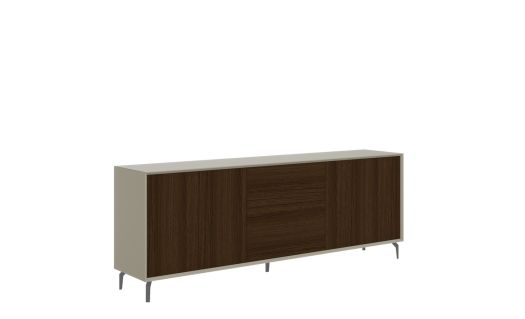 Metropolitan Sideboard Cabinet - Dark Wood and White