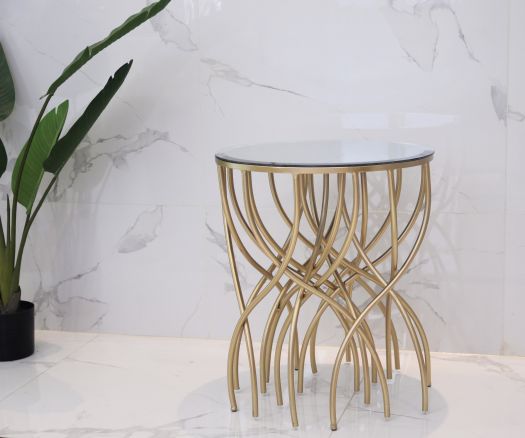 Melrose Gold Mirror Accent Table