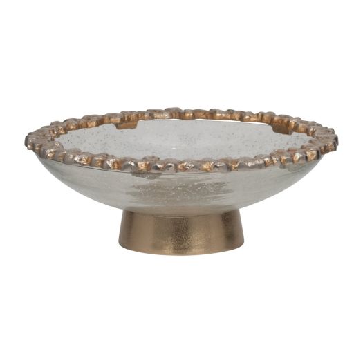 Champagne Rocky Ring Glass Bowl