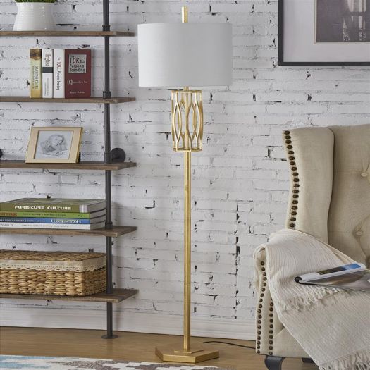 Gold Finish 65H Floor Lamp