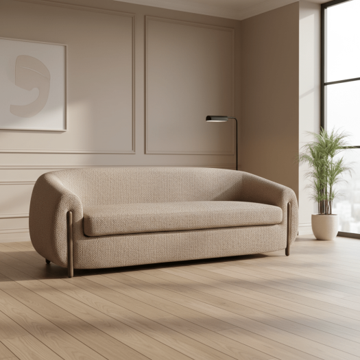 Grace Oat Boucle Sofa (220cm)
