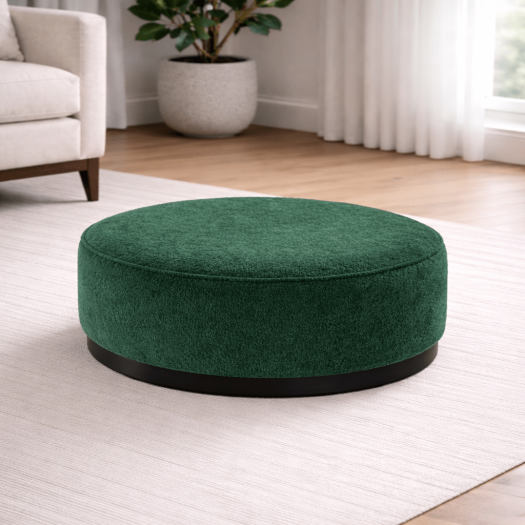 Green Boucle Ottoman W91xH36cm