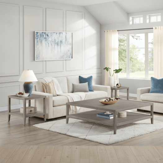 Grey Oak Wood Coffee Table