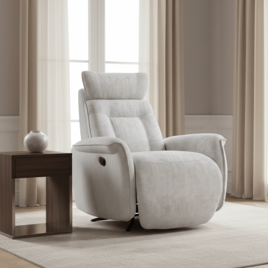 Grey Polyester Manual Recliner