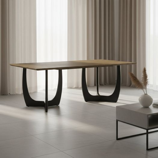 Hana Antique Oak Dining Table 8 Seater SET