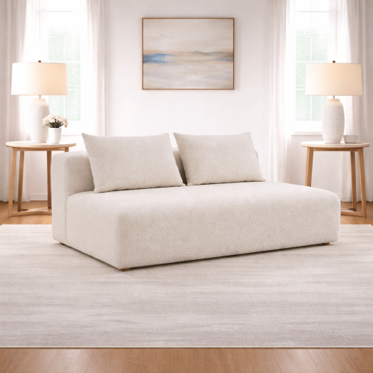 Hangover Cream Boucle Modular Loveseat