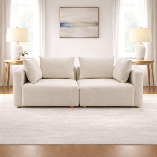 Hangover Cream Performance Linen Loveseat