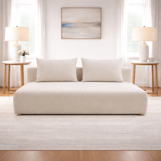 Hangover Cream Performance Linen Modular Loveseat