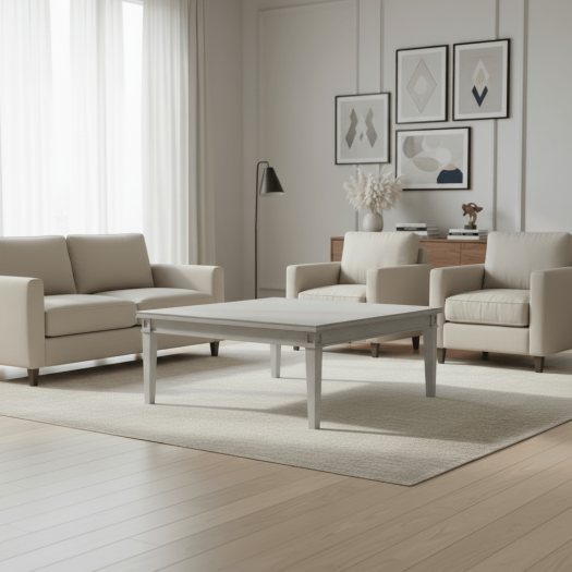 Harper Vintage Blue Square Coffee Table