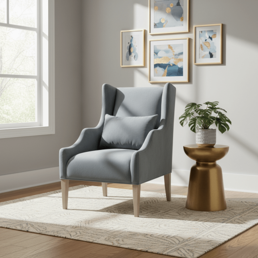 HARPER Vintage Blue Wing Chair