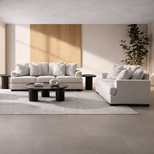 Harvey Beige Living Room set ( Sofa+ Loveseat)