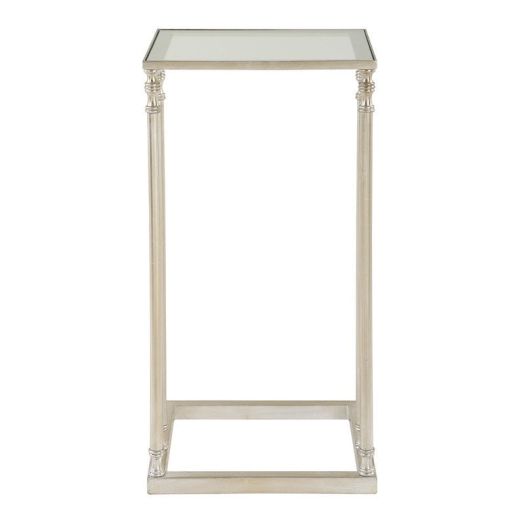 Henzler 30 W x 63 H x 33 D Gold Rectangle C Table Table with Glass Top