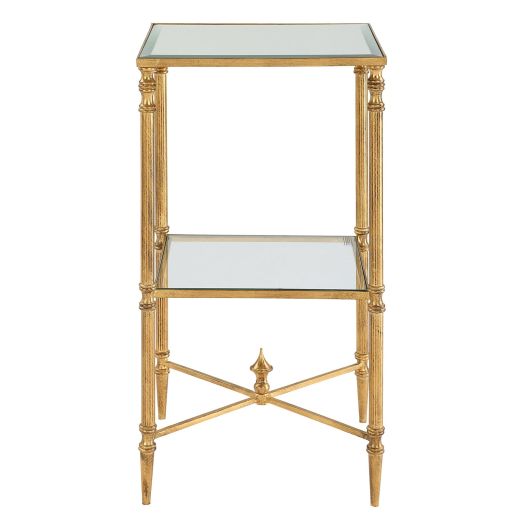 Henzler 33 W x 63 H x 33 D Gold Square Accent Table with Beveled Top