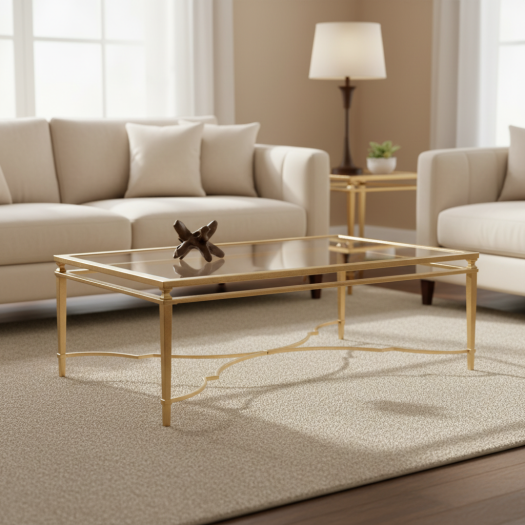 Imperium RECT Glass COCKTAIL TABLE Gold