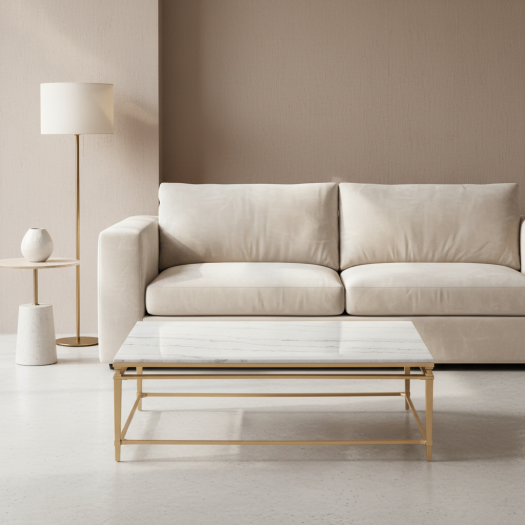 Imperium Rect Marble Coffee Table Gold