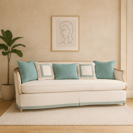 Intl-Classic Upholstery - Skirted Le Canape Sofa (Teal Version)