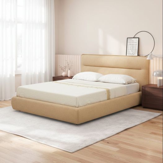 Ivory Beige King Bed