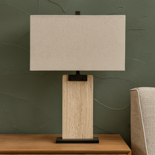 Jade Travertine Table Lamp