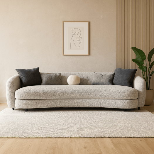 Jamie Grey Boucle 4-Seater Sofa (264cm)