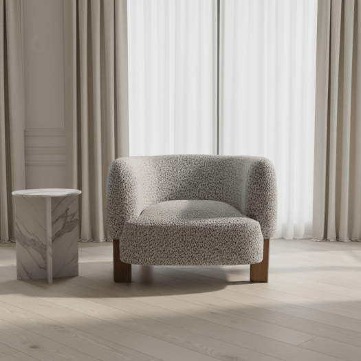 Jamie Grey Boucle Chair