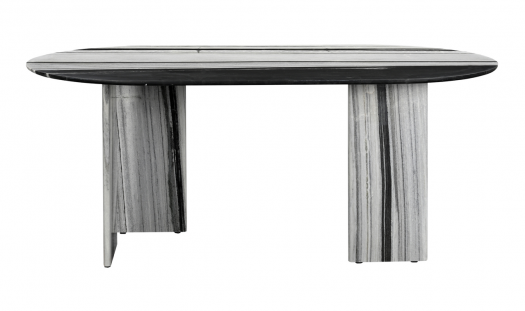 Celia Oval Dining Table Panda Marble