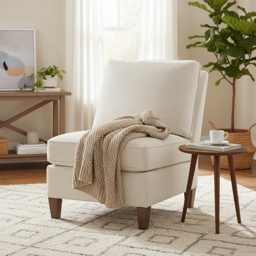 Kelly Armless Sectional Chair with Tapered Leg