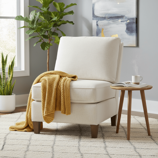 Kelly Armless Sectional Chair with Tapered Leg