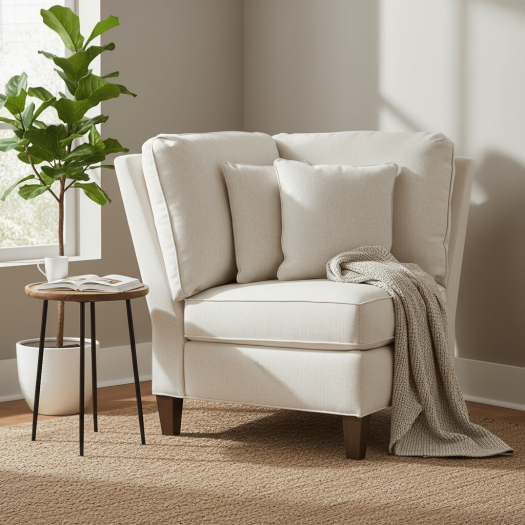 Kelly Corner Chair with Tapered Leg