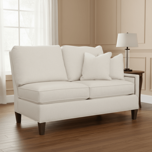 Kelly Right Arm Loveseat with Tapered Leg