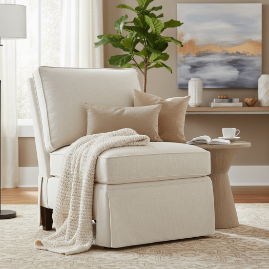 Kelly Skirted Armless Sectional Chair