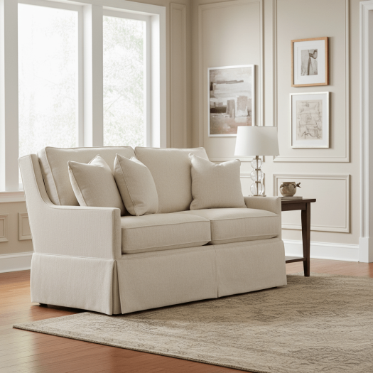 Kelly Skirted Left Arm Loveseat