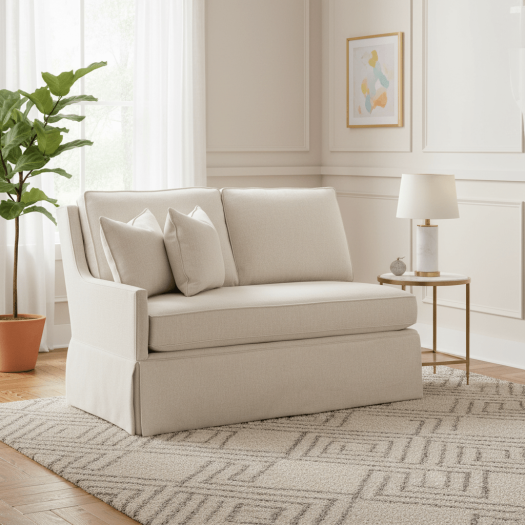 Kelly Skirted Left Arm Loveseat