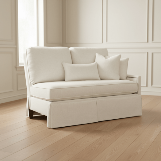 Kelly Skirted Right Arm Loveseat