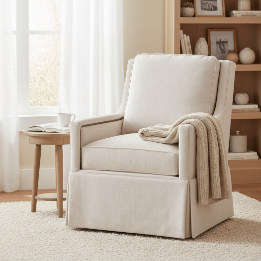 Kelly Skirted Swivel Chair