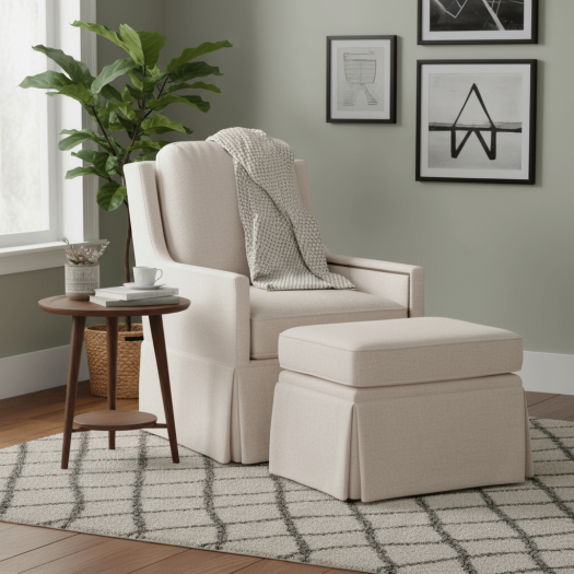 Kelly Skirted Swivel Glider