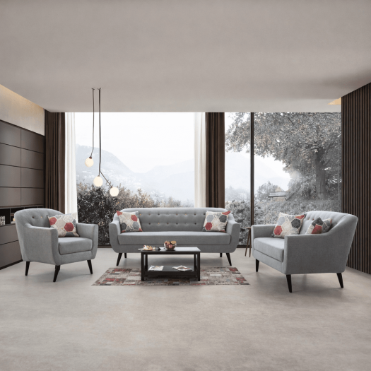 Kimberley Cordial Grey Sofa Set