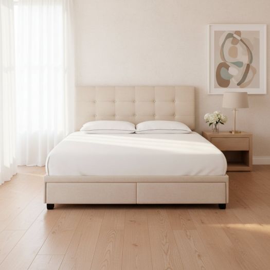 King Storage Bed - Fog