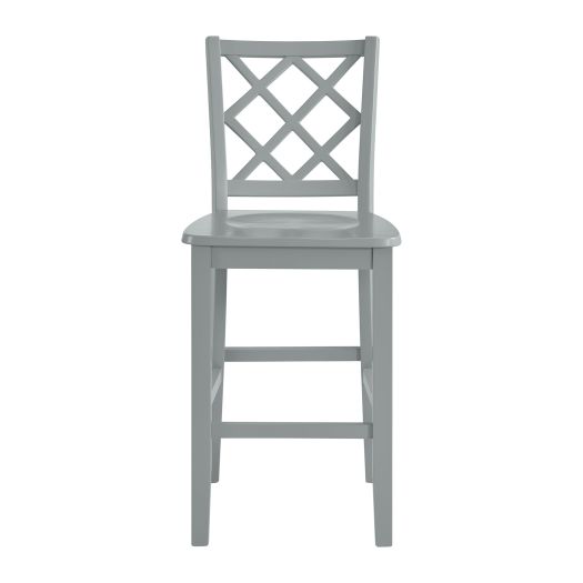 Kona Lattice Back Counter Side Chair in Grey (2 Per Carton)