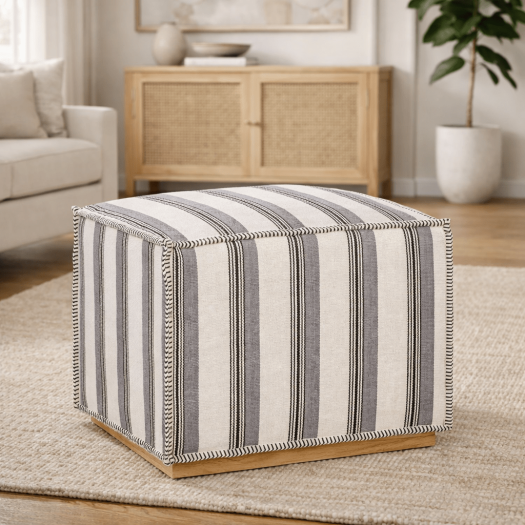 Kristin Muslin Slipcover Ottoman