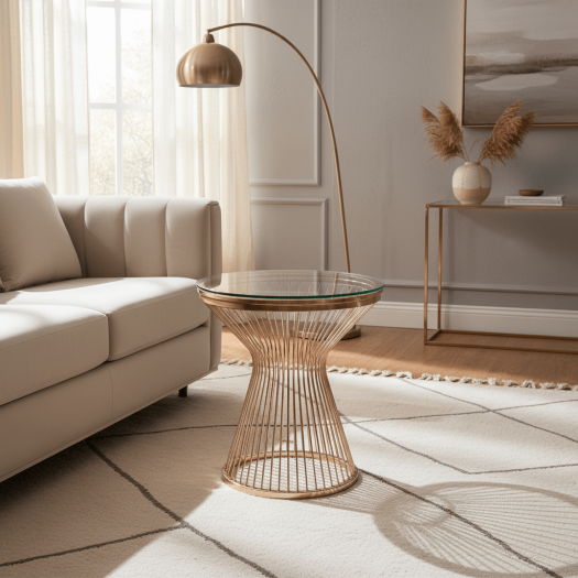 Lavinia Gold End Table in 10MMin