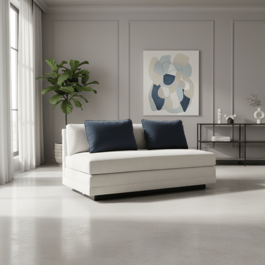 Layal Chic Navy Armless Loveseat