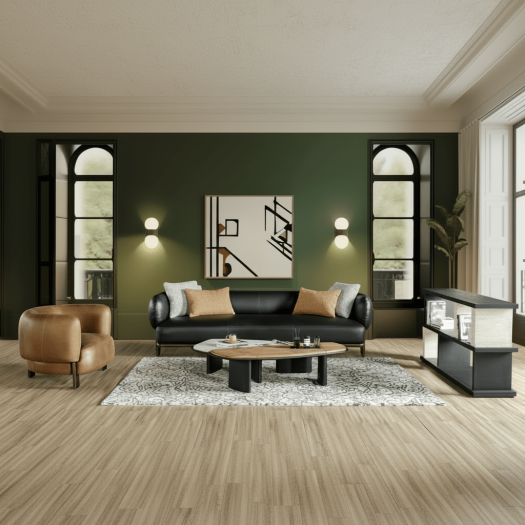 Leaner Black & White Left Side Coffee Table W140