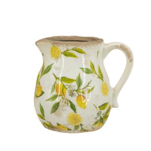Lemon Pattern Pitcher Vase