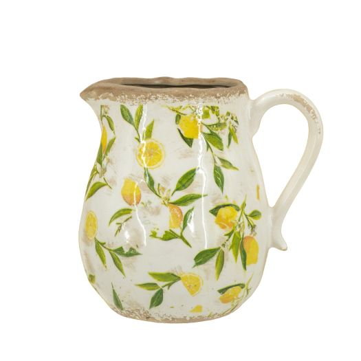 Lemon Pattern Pitcher Vase