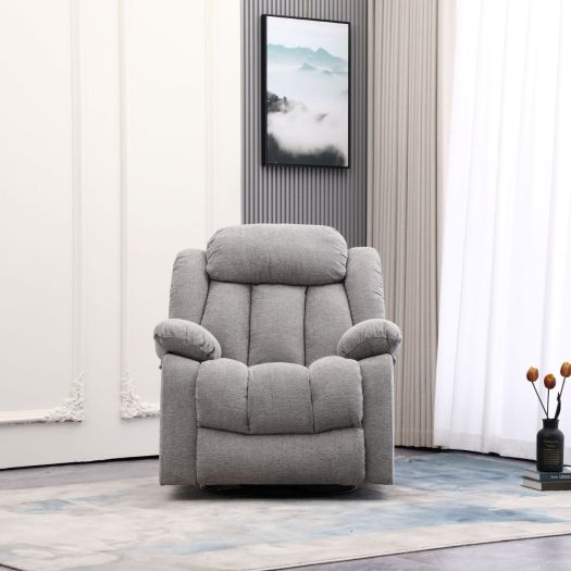 Lena Grey Swivel Recliner with Glider