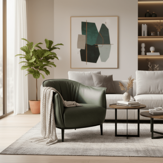 Loana Army Green Accent Chair